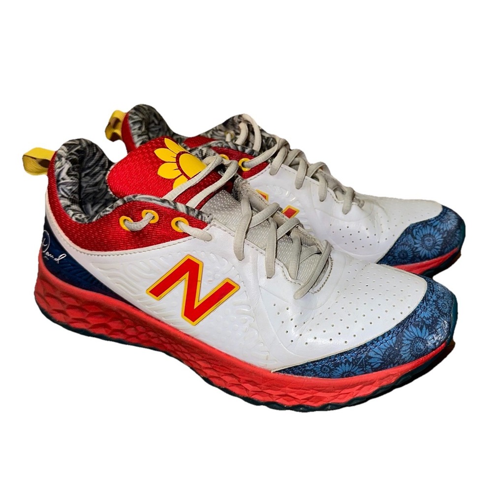 New Balance Women's White Red Blue Floral Athletic Sneakers